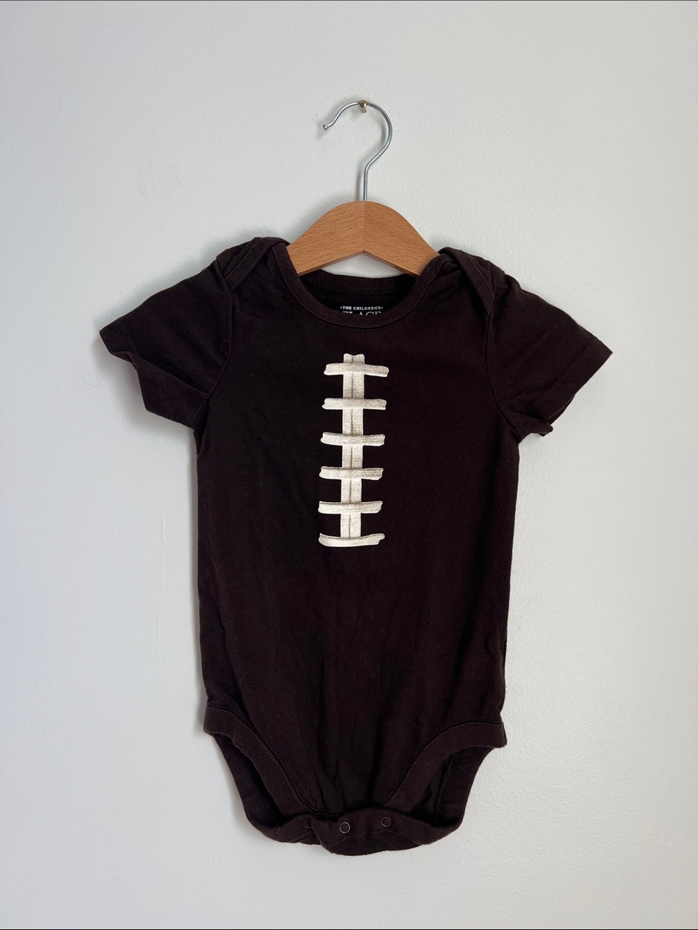 The Children's Place | Dark Brown Football Lace Graphic Bodysuit Size 12-18 M